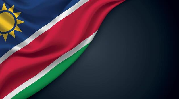Namibia nacional bandera con suave tela textura antecedentes vector