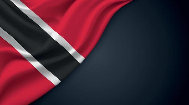 Trinidad and Tobago national flag with smooth fabric texture background vector
