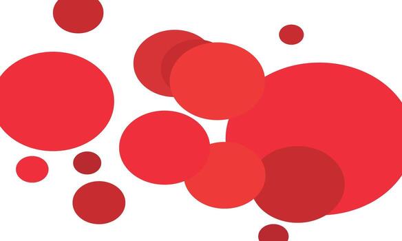 Art of abstract red circles of various sizes and shades, scattered and overlapping vector