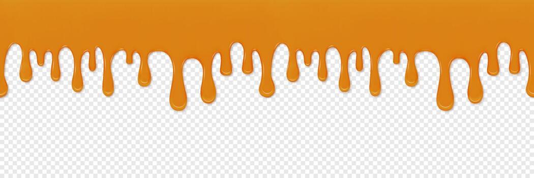 A vibrant orange dripping liquid effect on a transparent background, ideal for digital designs and graphic overlay elements. Captures the essence of sweetness, fluidity, and creativity. vector