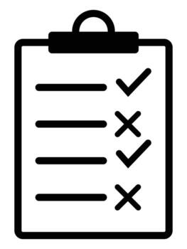 portapapeles icono. Lista de Verificación firmar símbolo para web sitio y aplicación diseño Lista de Verificación con marcas de verificación. portapapeles icono para web diseño aislado en blanco. carrera ilustración. eps 10 vector