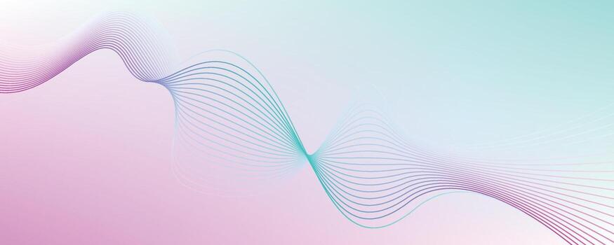 Abstract pink cyan gradient wave background modern soft colorful design vector