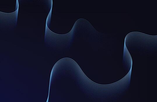 Dark Blue Wave Abstract Background Futuristic Gradient Flow Line Design vector