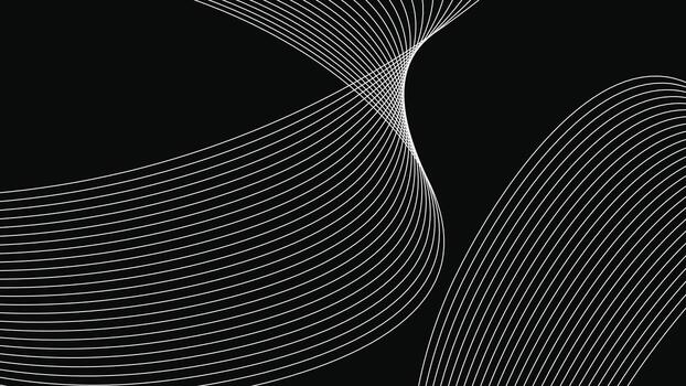 Minimal Black and White Abstract Line Wave Background Modern Geometric Flow vector