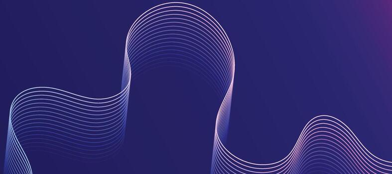 Purple Neon Wave Abstract Background Futuristic Gradient Flow Line Design vector