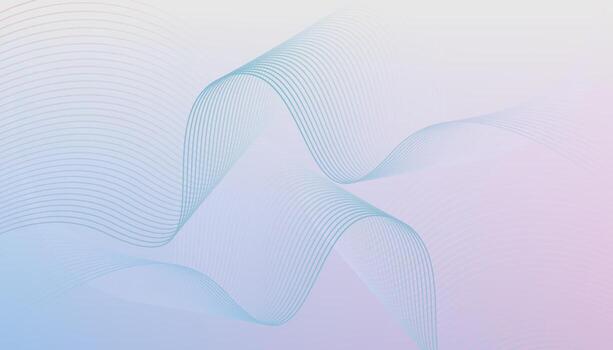 Minimal pastel gradient wave background with abstract flowing curved lines for modern design vector