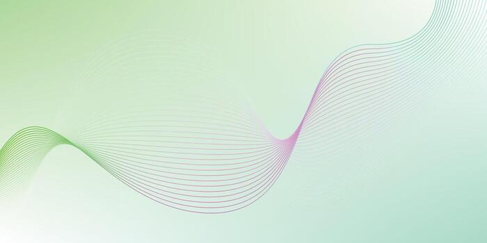 Abstract green pink gradient wave background modern soft minimal design vector