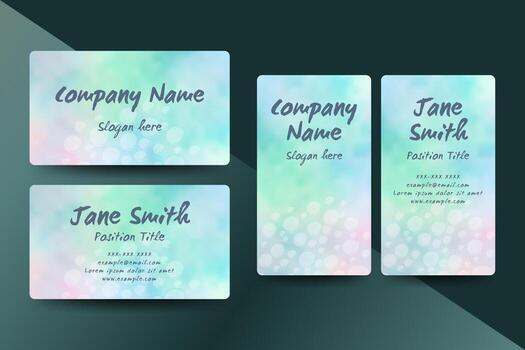 ligero agua bokeh negocio tarjeta modelo con suave degradado antecedentes vector