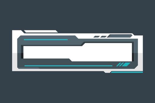 flat darker color hud interface futuristic rectangle lower third vector