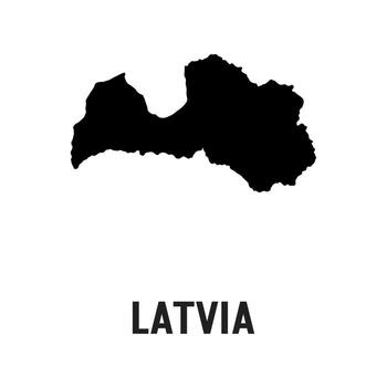 Latvia map with regions isolated on white background. Outline Map of Latvia. vector