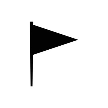 black and white Toothpick flag icon, Simple black triangular flag icon on a white background. vector