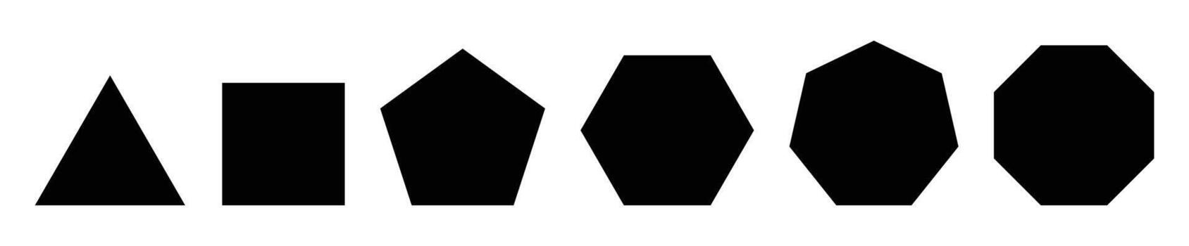 set evolution of triangular, quadrilateral, pentagonal, hexagonal, hexagonal and octagonal shapes. vector