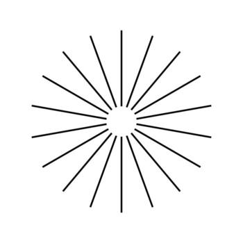 Radial circle lines, circular radiating geometric shapes resembling sun rays. Abstract design element. vector