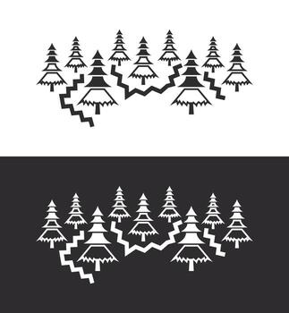 Pine trees icon isolated illustration, easy to edit and change. vector
