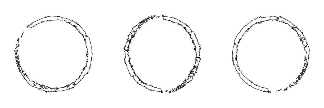 sets Grunge circle and Ellipse frames. Set of black ink ball. Collection of Ellipse borders and circle stamp imprints. vector