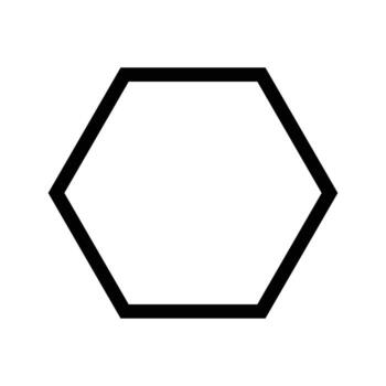 outline Hexagon icon representing a six-sided polygon in geometry. vector