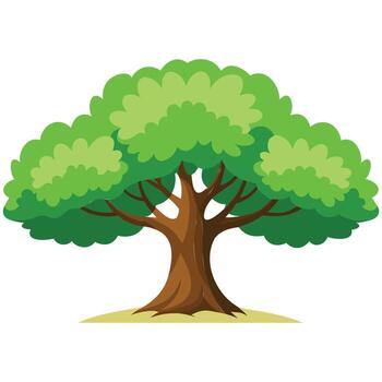Hyper Realistic Oak Tree Digital Illustration Forest Element vector