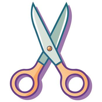 Conceptual Craft Tool Scissor Cut Digital Graphic Design Element vector