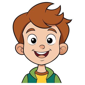 Simple Flat Boy Head Icon for Web and UI Design vector