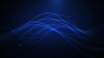 Blue fiber waves flow continuously in a seamless 4K 60FPS loop. Ideal for digital motion graphics, presentations, and tech visuals video