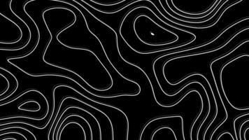 Black and White Topo Map of Hilly Area 4K Animation with Moving Contour Lines, Abstract Topographic Map Background, Seamless Loop Terrain, Hikers, Cartographers, Geologists, Landscape video