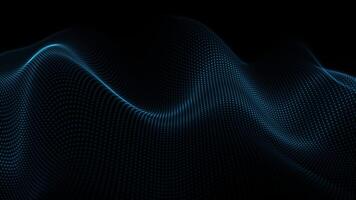 resumen azul ola animación, digital partícula ola, ciber tecnología fondo, sin costura lazo video