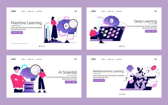 AI concepts in technology and learning vector