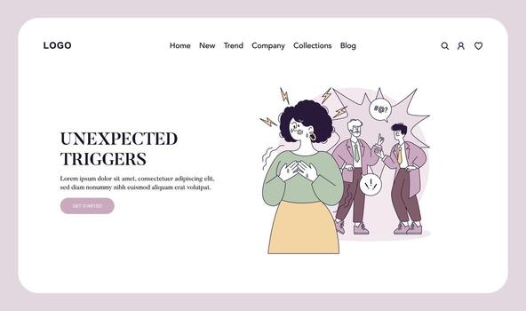 Illustration of unexpected emotional triggers vector