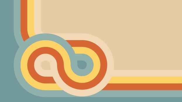 retro maravilloso arco iris con ola línea modelo. Clásico 70s color raya antecedentes con sencillo diseño. juguetón hippie y 60s disco estilo gráfico Arte. geométrico dinámica curva la carretera para de moda cubrir. vector