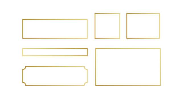 gold frame square background design set collection vector