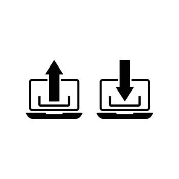subir y descargar icono conjunto para datos transferir diseño modelo vector