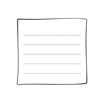 Memo paper sheet drawing, sticky note, reminder, to do list, sticky tape. Bullet journal elements in line art doodle style. vector