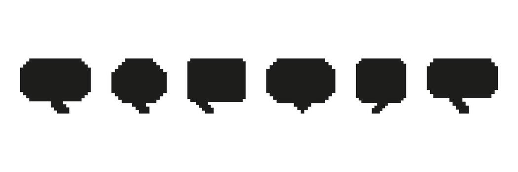 Pixel Messaging Bubbles Set Icon. Pixel Art Collection of Dialog Icons for Digital Communication. Isolated Illustration vector