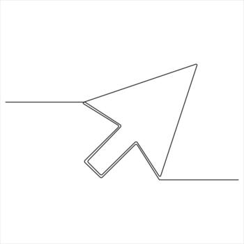 Continuous line cursor simple arrow for web navigation concept vector