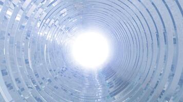 White glowing tunnel with concentric circular patterns video