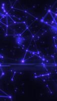 abstrato brilhando azul digital rede com conectado nós, simbolizando comunicação, dados intercâmbio, e futurista tecnologia video