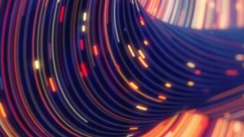 astratto digitale flussi di colorato Linee e luci curvatura dinamicamente video