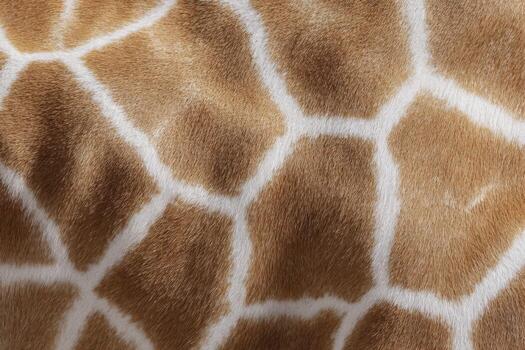 giraffe skin pattern, detailed texture of the fur with white lines on a brown background photo