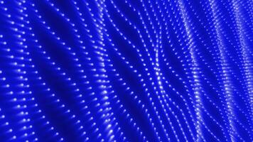 blu raggiante digitale superficie con un Vettore di in modo uniforme distanziati luci video