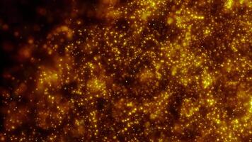 tät fält av lysande gyllene partiklar skapande en känsla av djup video