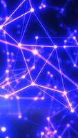 brilhando azul e Rosa rede do conectado luz nós formando a abstrato digital rede video