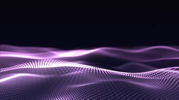 resumen digital ola de brillante partículas en un futurista antecedentes. video