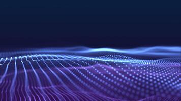 abstrakt digital Vinka bakgrund med lysande prickar och rader video