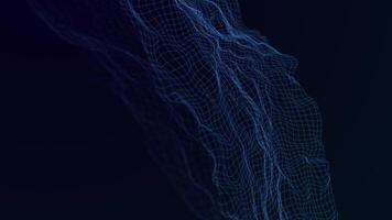 abstrakt blå rutnät mönster på en mörk bakgrund i 4 k video