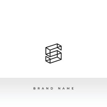 Abstract Initial Letter S Logo. Box S Letter Wave Style isolated on Dual Background. Flat Logo Design Template Element Usable for Business and Branding Logos. vector