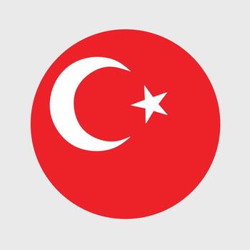 Turkey flag with crescent and star vector