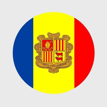 Andorra flag in circular design vector