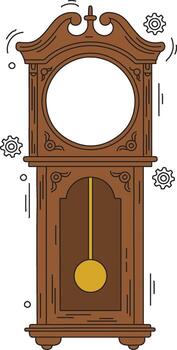 Grandfather clock cabinet with circular dial window vector