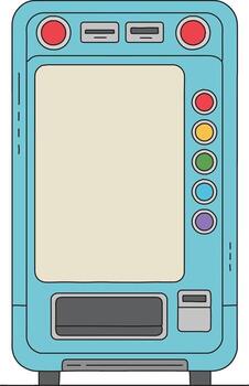 retro venta máquina frente con selección botones vector