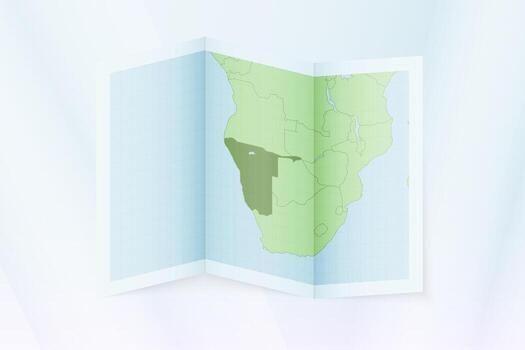 Namibia map, folded paper with Namibia map. vector